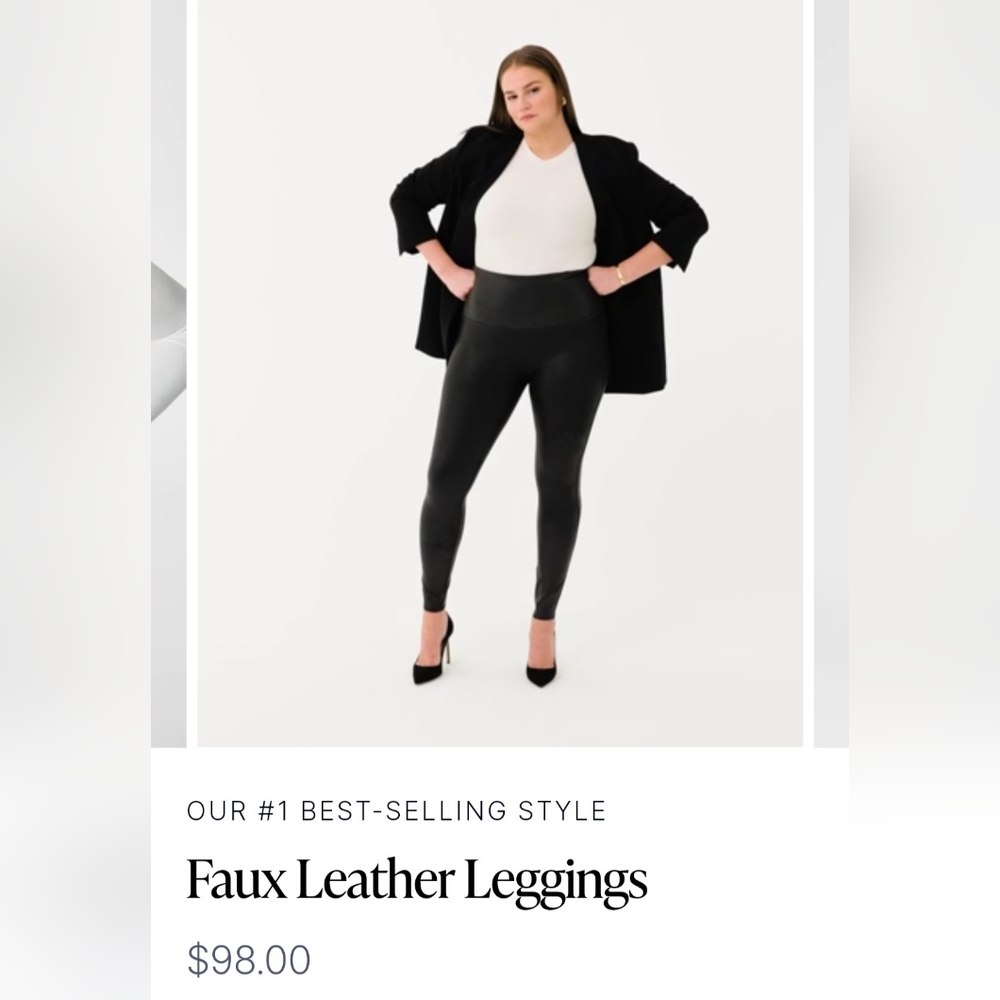 Spanx faux leather leggings xxl 2xl appear new no sign of wear